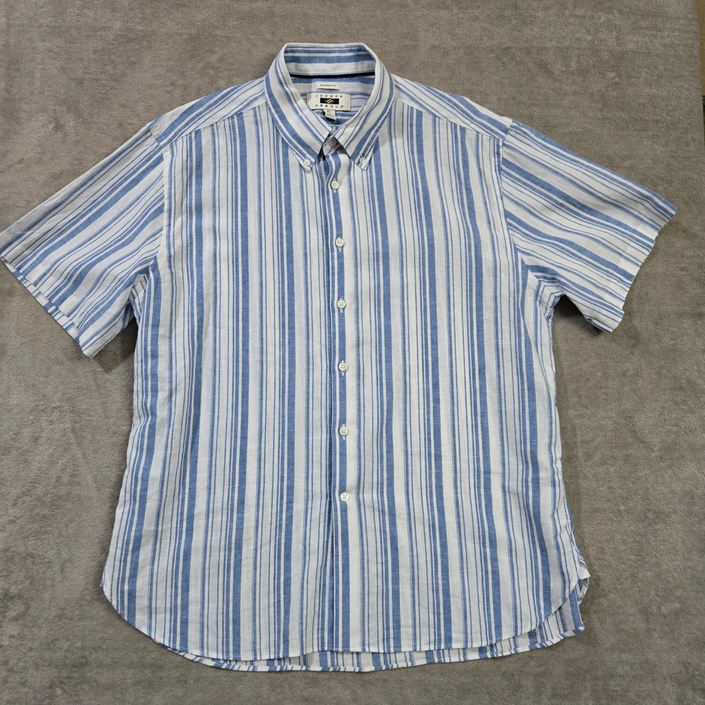 Joseph Abboud Linen Cotton Blend Shirt Mens XL Coastal Resort Old Money Nautical